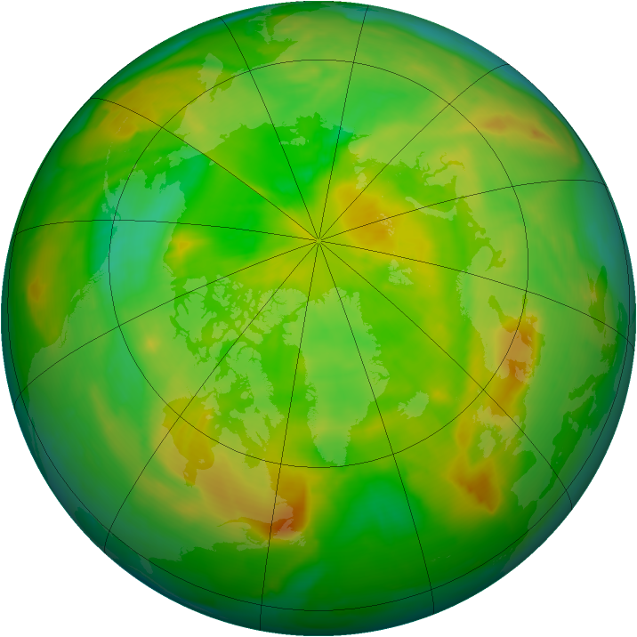 Arctic ozone map for 16 June 2013